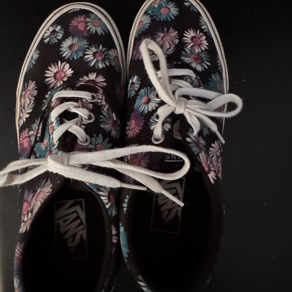 Vans Black Floral Canvas Shoes